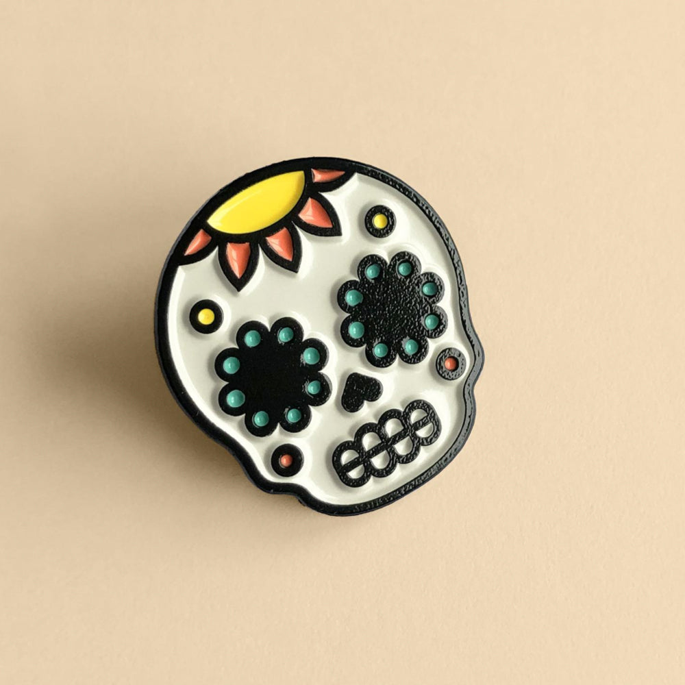 Sugar Skull Pin –– Lynn Doodles